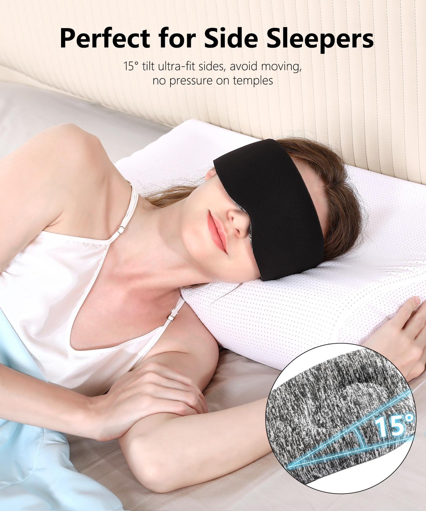 3D Contoured Sleep Mask - Innovative Anti-Freeze Memory Foam, Soft & Breathable Eye Mask, Machine Washable, Lightweight, Perfect Fit & Lash Protection for Deeper Sleep