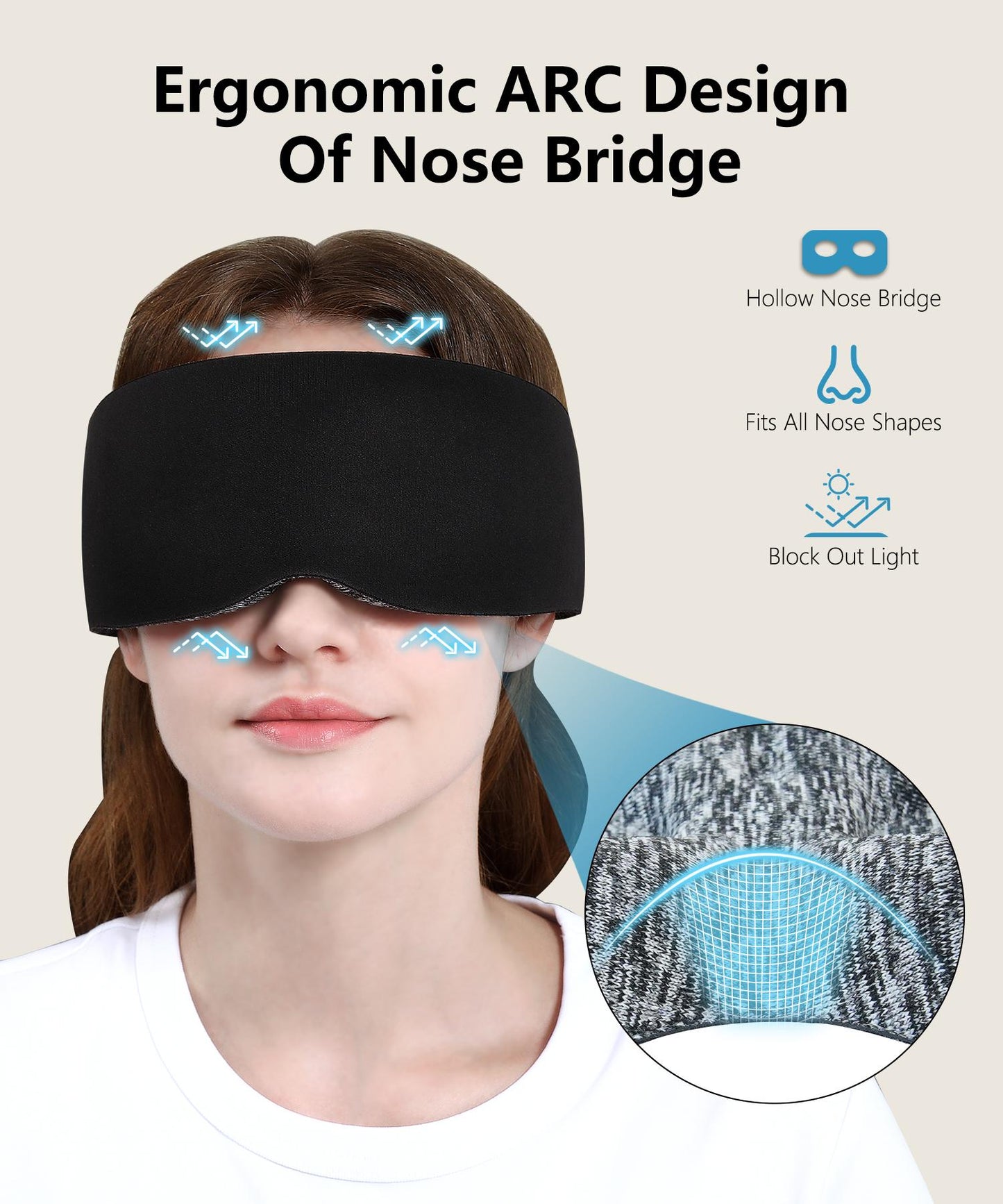 3D Contoured Sleep Mask - Innovative Anti-Freeze Memory Foam, Soft & Breathable Eye Mask, Machine Washable, Lightweight, Perfect Fit & Lash Protection for Deeper Sleep