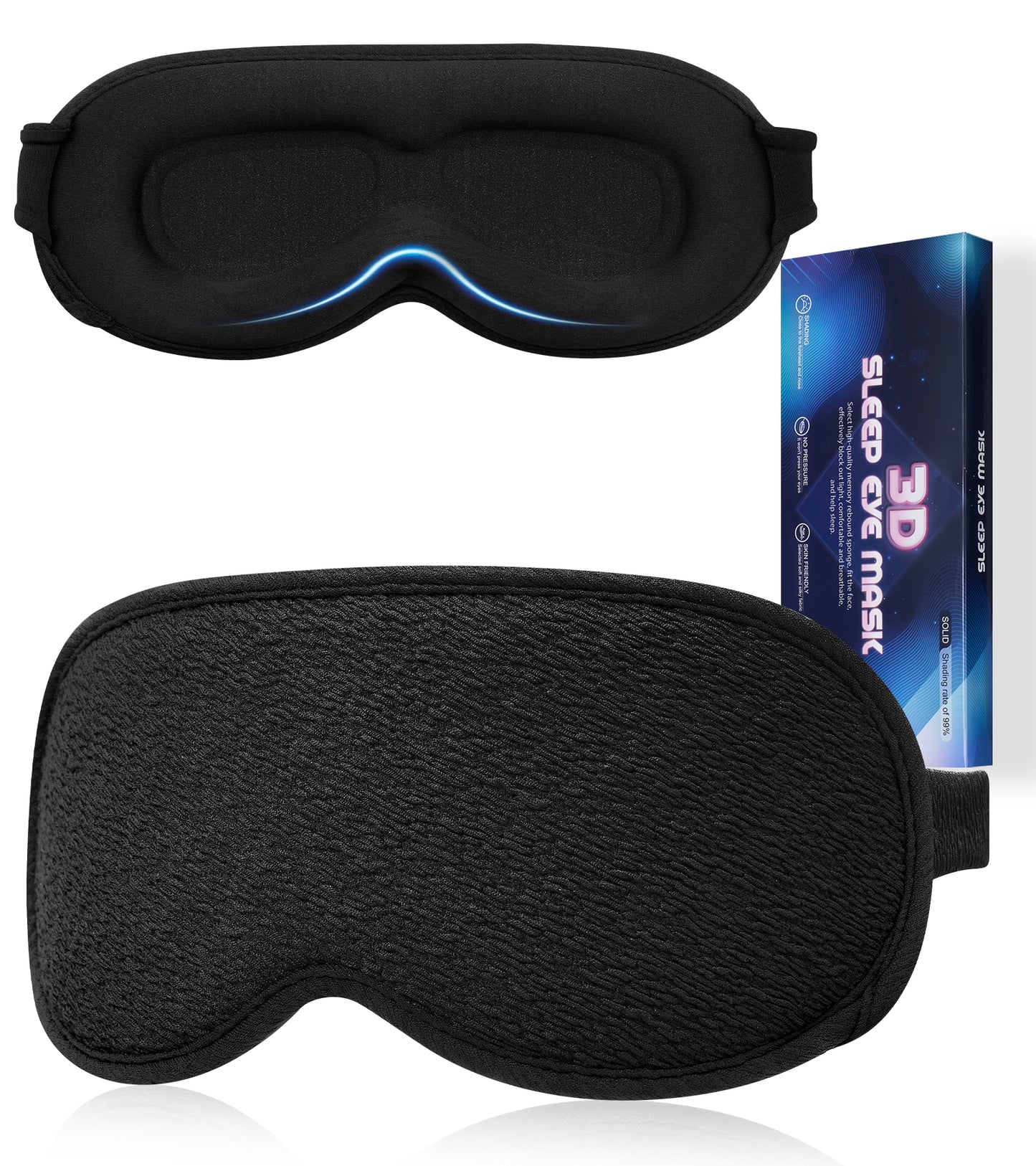 3D Contoured Sleep Mask - Innovative Anti-Freeze Memory Foam, Soft & Breathable Eye Mask, Machine Washable, Lightweight, Perfect Fit & Lash Protection for Deeper Sleep