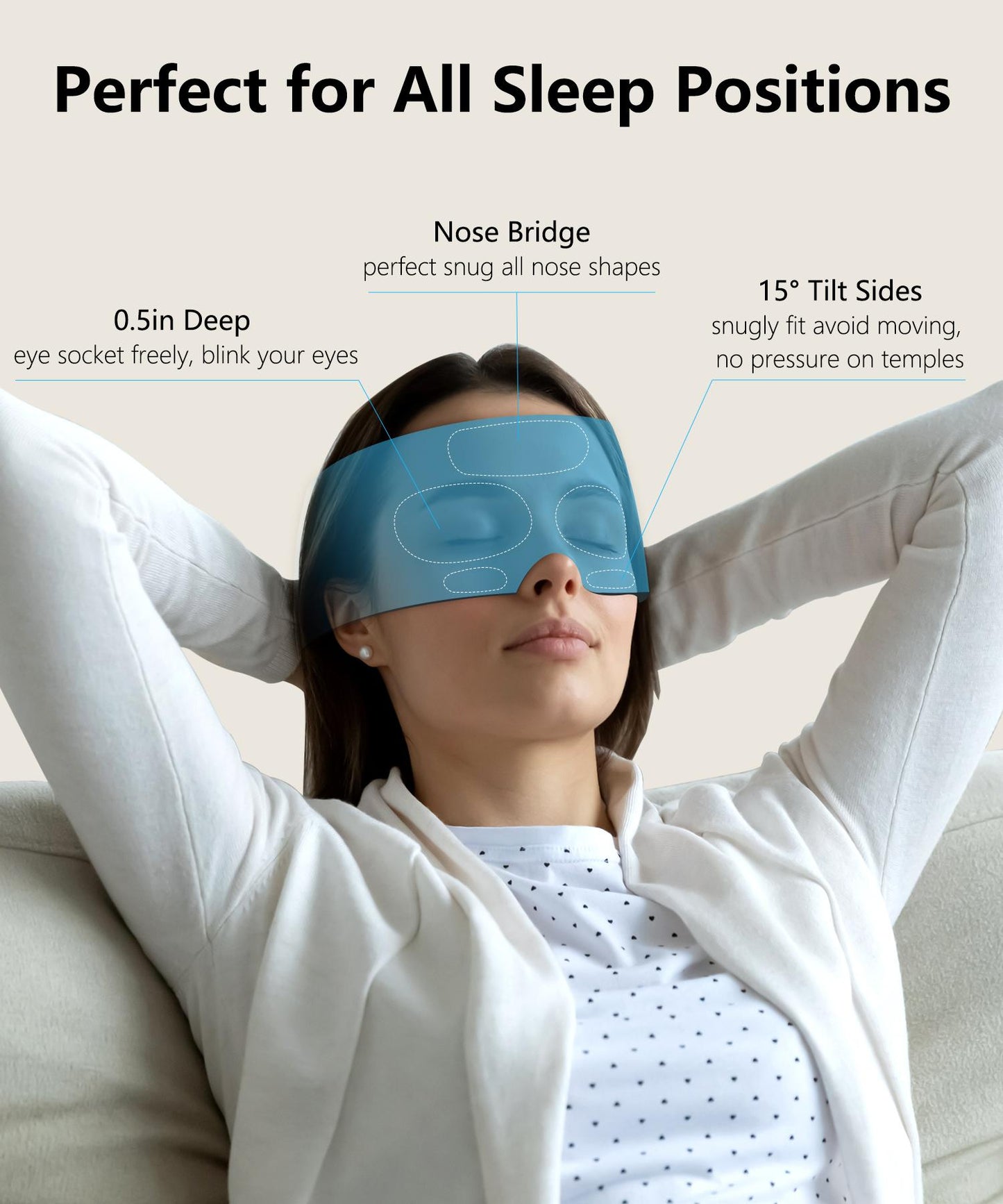 3D Contoured Sleep Mask - Innovative Anti-Freeze Memory Foam, Soft & Breathable Eye Mask, Machine Washable, Lightweight, Perfect Fit & Lash Protection for Deeper Sleep