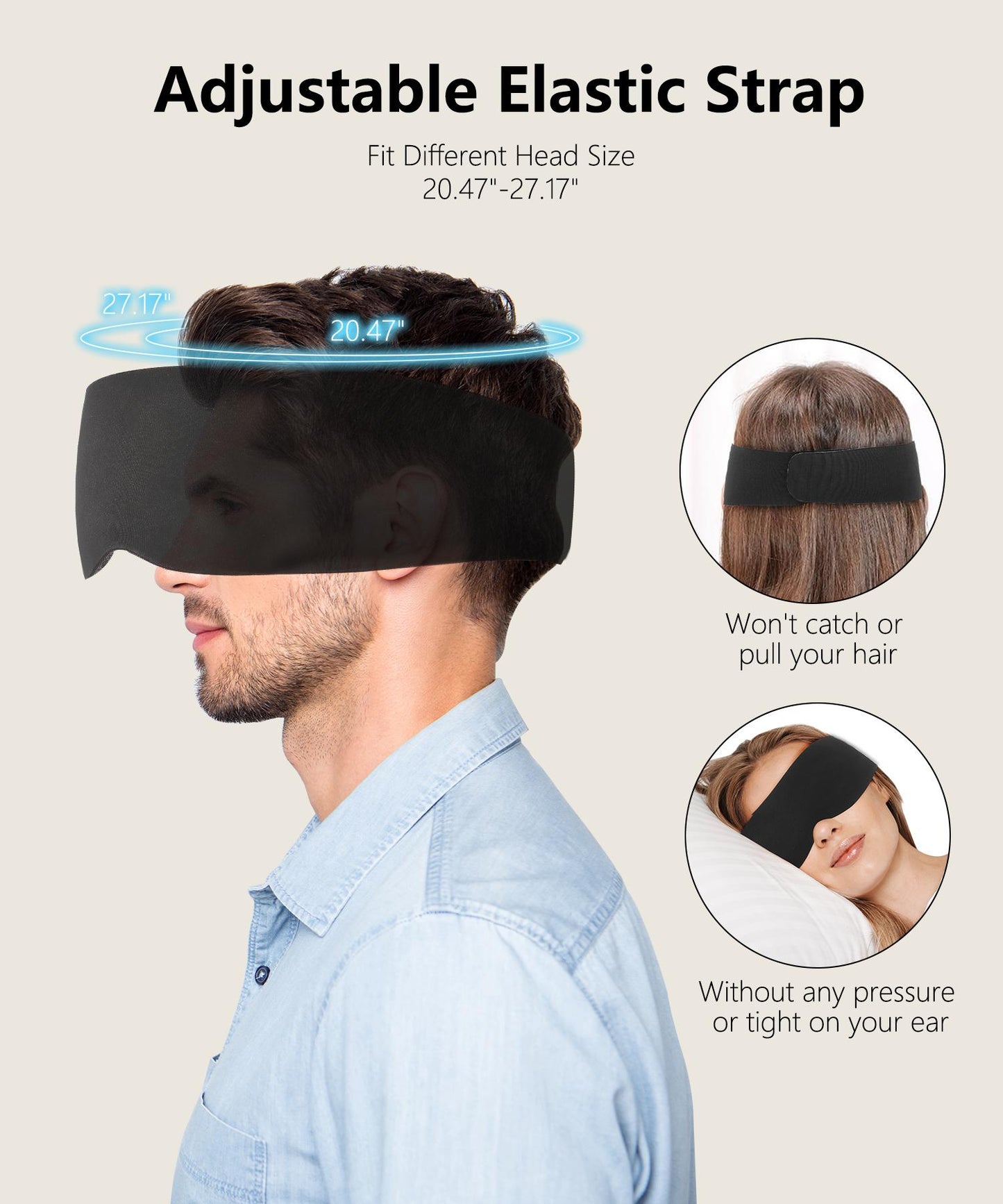 3D Contoured Sleep Mask - Innovative Anti-Freeze Memory Foam, Soft & Breathable Eye Mask, Machine Washable, Lightweight, Perfect Fit & Lash Protection for Deeper Sleep