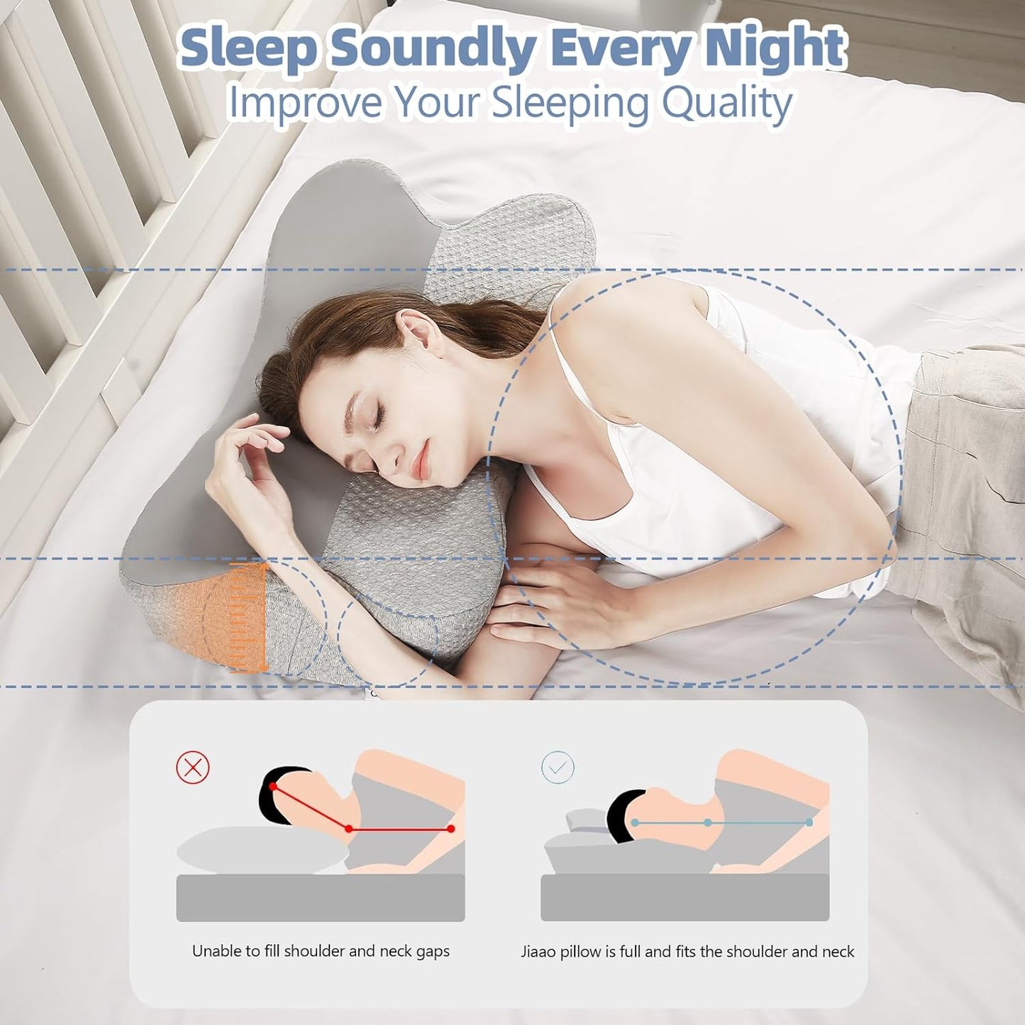 Memory Foam Neck Pillow with Breathable Case - Cervical Neck Pain Relief Pillow - Christmas Decorations 2025 pillow