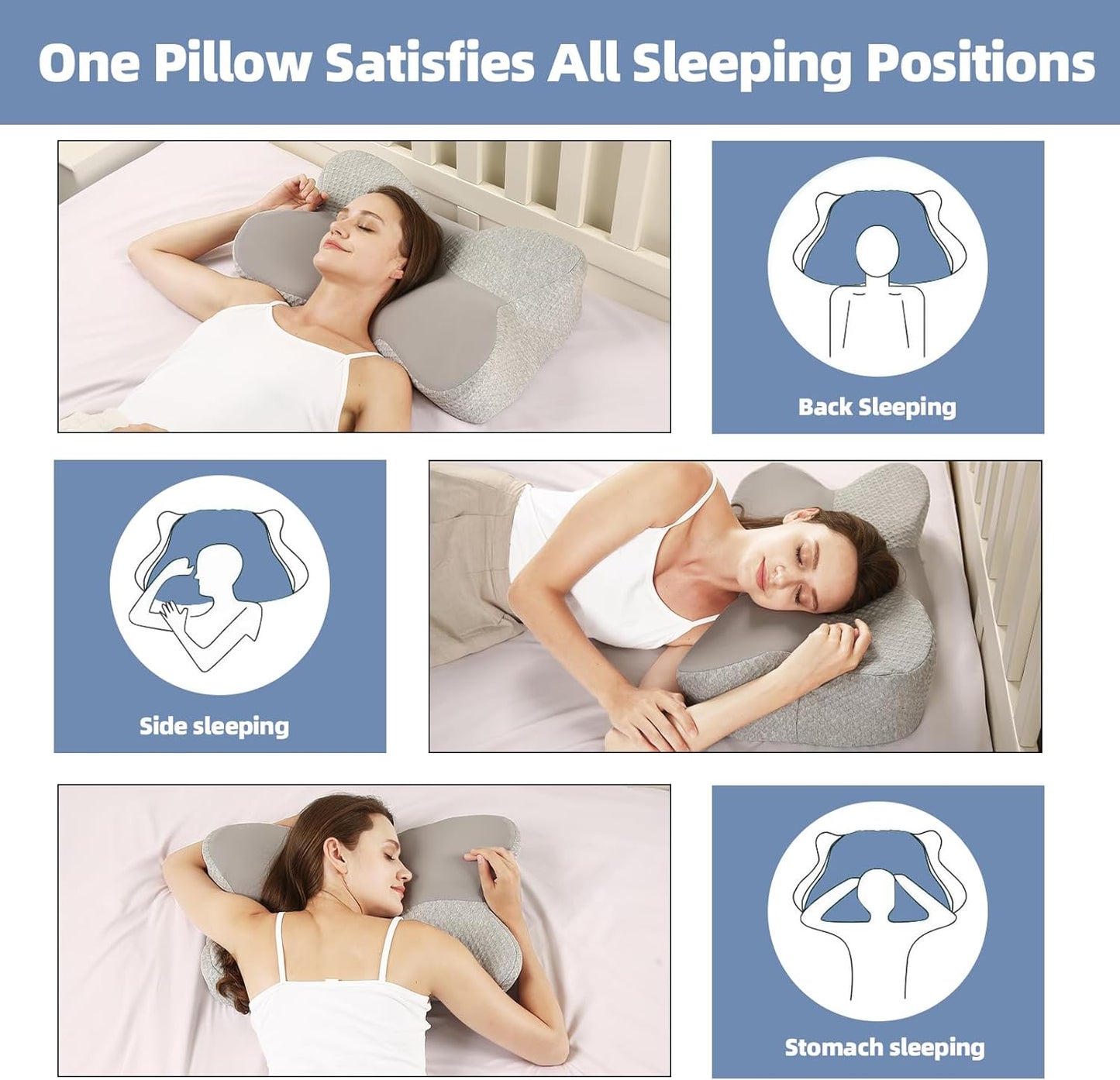 Memory Foam Neck Pillow with Breathable Case - Cervical Neck Pain Relief Pillow - Christmas Decorations 2025 pillow