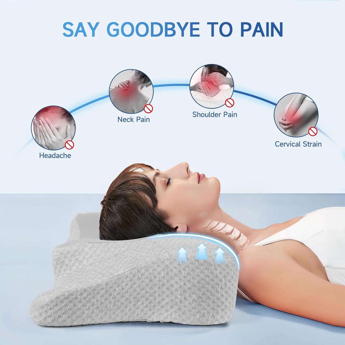Cervical Pillow for Neck Pain Relief Sleeping, Adjustable Cervical Pillow Cozy Sleeping, Odorless Ergonomic Contour Memory Foam Pillows