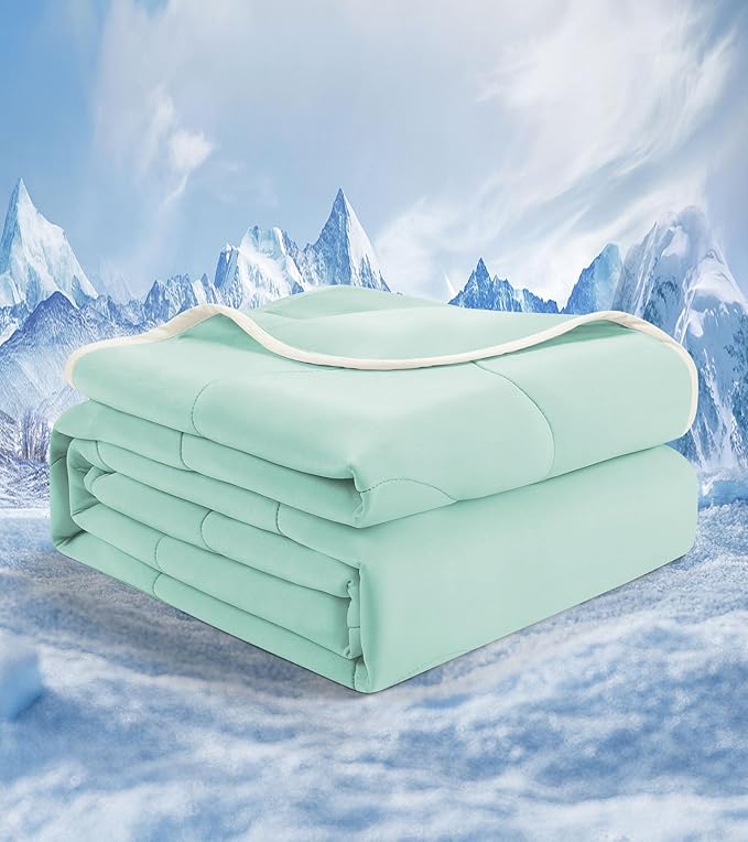 Cooling Comforter Full/Queen, Summer Cooling Blanket for Hot Sleepers, Breathable and Lightweight All Season Bedding for Night Sweats, Cooling Technology for Hot Nights