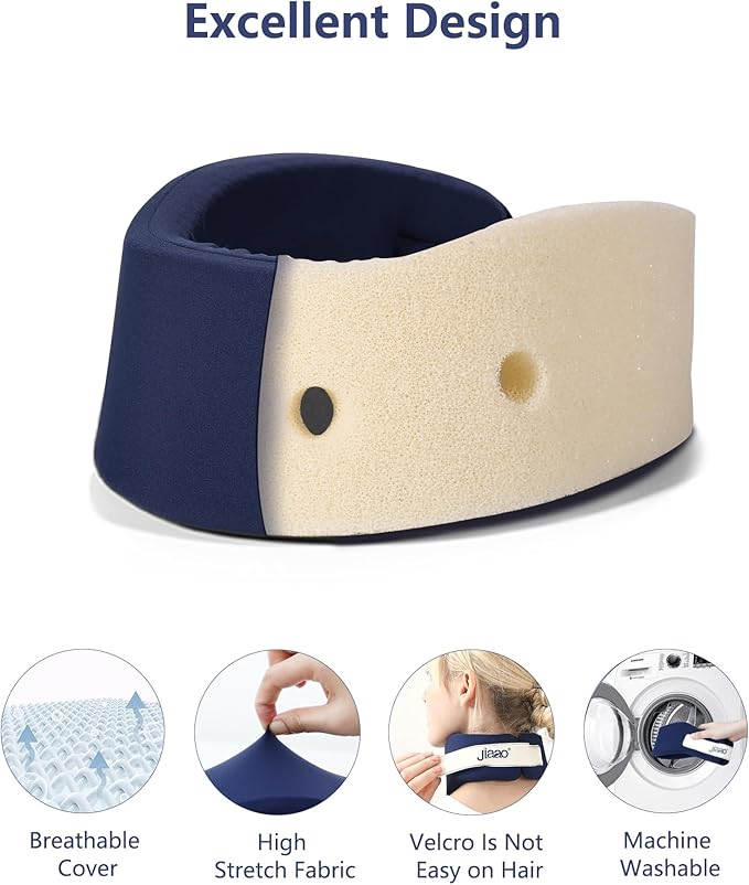 Neck Brace, Silicone Washable Upgrade, Cervical Collar for Neck Pain and Support, Soft Cervicorrect Neck Brace for Sleeping, Neck Tension Reliever