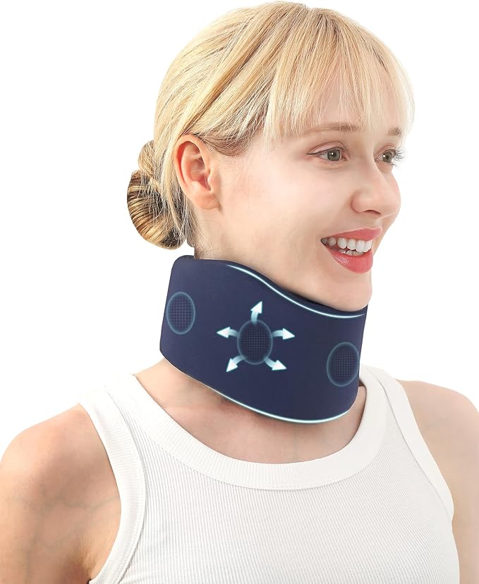 Neck Brace, Silicone Washable Upgrade, Cervical Collar for Neck Pain and Support, Soft Cervicorrect Neck Brace for Sleeping, Neck Tension Reliever