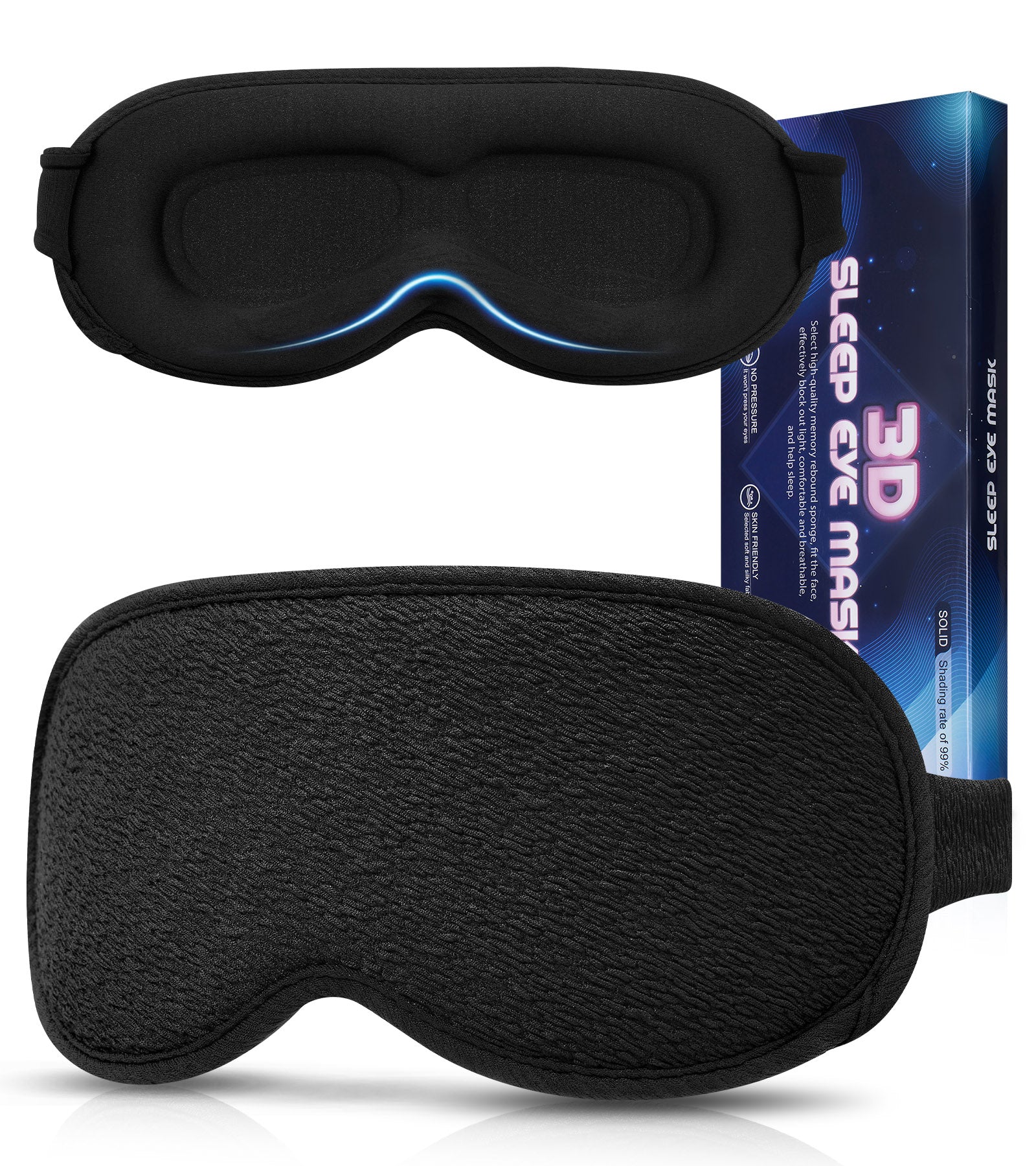 Deep Freezer Mask 3D Contoured Sleep Mask - Innovative Anti-Freeze Memory Foam, Soft & B ...