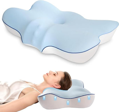Ergonomic Dragonfly Pillow，Adjustable Ergonomic Memory Foam Pillow, Cervical Support Relieves neck and shoulder pain