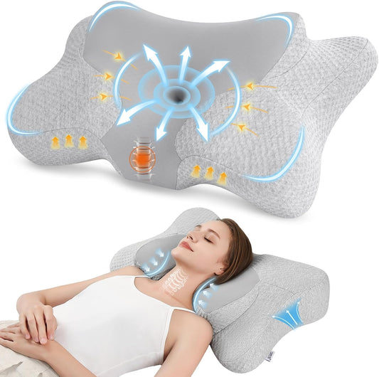 Cervical Pillow for Neck Pain Relief Sleeping, Adjustable Cervical Pillow Cozy Sleeping, Odorless Ergonomic Contour Memory Foam Pillows