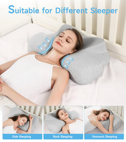 Cervical Memory Foam Contour Pillows for Neck and Shoulder Pain - Soft Comfortable Neck Support Pillow pillow headboard pillow